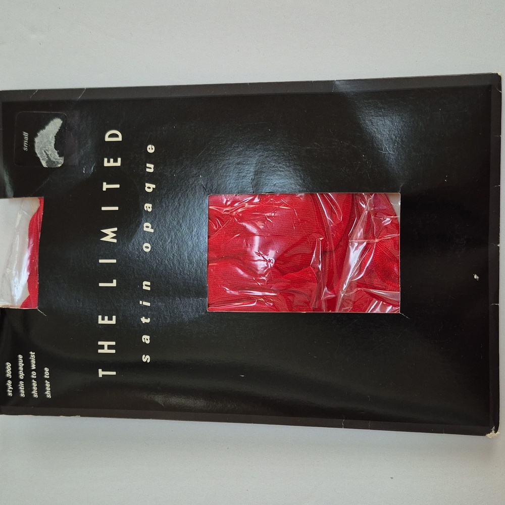 Vintage The Limited Red Satin Opaque Tights sz Small Y2K 90s Millennial